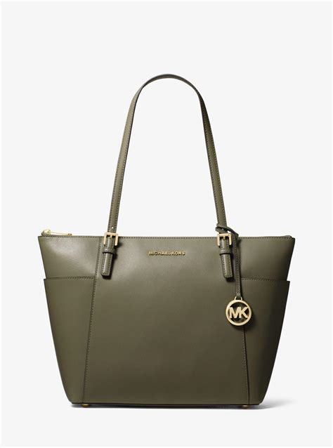 jet set travel saffiano leather small tote michael kors|olive green jet set saffiano.